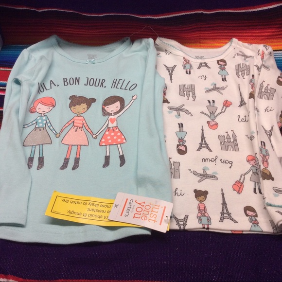 Carter's Other - CARTER’S 100% COTTON TODDLER GIRL’S PAJAMA TOPS SET OF 2 SIZE: 3 T COLOR: MULTI